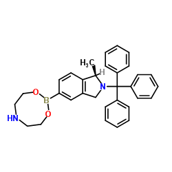 (R)-5-(1,3,6,2-Dioxazaborocan-2-yl)-1-methyl-2-tritylisoindoline structure, CAS 223595-20-8