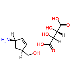(1S-cis)-4-Amino-2-cyclopentene-1-methanol D-hydrogen tatrate structure, CAS 229177-52-0