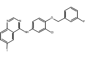 N-[3-Chloro-4-(3-fluorobenzyloxy)phenyl]-6-iodoquinazolin-4-amine structure, CAS 231278-20-9