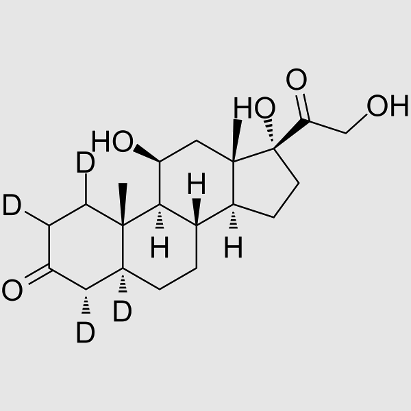 5alpha-Pregnan-11beta,17alpha,21-triol-3,20-dione-1,2,4,5-D4 structure, CAS 252976-11-7