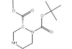 (R)-N-Boc-piperazine-2-carboxylic acid methyl ester structure, CAS 252990-05-9