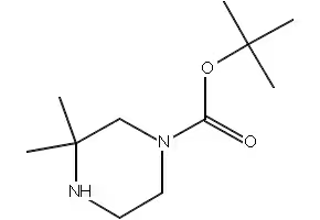 3,3-Dimethylpiperazine-1-carboxylic acid tert-butyl ester structure, CAS 259808-67-8