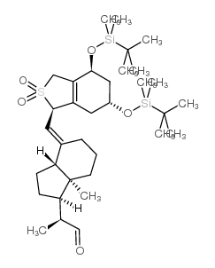 4-[[(4S,6R)-4,6-Bis[[(tert-butyl)dimethylsilyl]oxy]-1,3,4,5,6,7-hexahydro-2,2-dioxidobenzo[c]thien-1-yl]methylene]octahydro-a,7a-dimethyl-1H-indene-1-acetaldehyde structure, CAS 266686-81-1