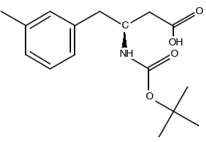 Boc-(S)-3-Amino-4-(3-methylphenyl)butyric acid structure, CAS 270062-93-6