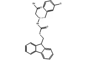 Fmoc-(S)-3-Amino-4-(3-chlorophenyl)butyric acid structure, CAS 270596-40-2