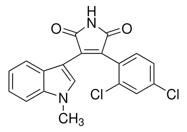 3-(2,4-Dichlorophenyl)-4-(1-methyl-1H-indol-3-yl)-1H-pyrrole-2,5-dione structure, CAS 280744-09-4