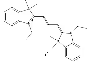 2-[(1E,3E)-5-(3,3-Dimethyl-1-phenyl-1,3-dihydro-2H-indol-2-ylidene)-1,3-pentadienyl]-3,3-dimethyl-1-phenyl-3H-indolium perchlorate structure, CAS 288403-55-4