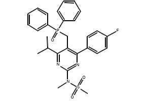 N-[5-(Diphenylphosphinoylmethyl)-4-(4-fluorophenyl)-6-isopropylpyrimidin-2-yl]-N-methylmethanesulfonamide structure, CAS 289042-10-0