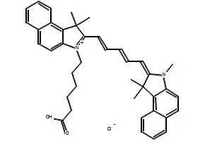 2-[2-[2-Chloro-3-[2-(1,3-dihydro-1,1,3-trimethyl-2H-benz[e]indol-2-ylidene)ethylidene]-1-cyclohexen-1-yl]ethenyl]-1,1,3-trimethyl-1H-benz[e]indolium chloride structure, CAS 297173-98-9