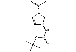 (1R,4R)-4-(Boc-amino)cyclopent-2-enecarboxylic acid structure, CAS 298716-03-7