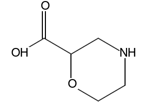 Morpholine-2-carboxylic acid hydrochloride structure, CAS 300582-83-6
