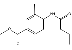 Methyl 4-butylacetamino-3-methylbenzoate structure, CAS 301533-59-5