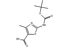 N-Boc-2-amino-4-methylthiazole-5-carboxylic acid structure, CAS 302963-94-6