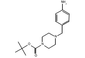 4-(4-Aminobenzyl)piperazine-1-carboxylic acid tert-butyl ester structure, CAS 304897-49-2