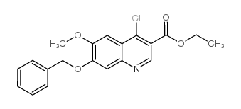 4-Chloro-6-methoxy-7-(phenylmethoxy)-3-quinolinecarboxylic acid ethyl ester structure, CAS 307353-90-8
