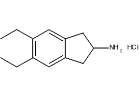 5,6-Diethyl-2,3-dihydro-1H-inden-2-amine hydrochloride structure, CAS 312753-53-0