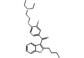 [4-[2-(Diethylamino)ethoxy]-3-iodophenyl][2-(1-hydroxybutyl)-3-benzofuranyl]-methanone structure, CAS 318267-28-6