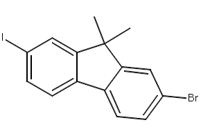 2-Bromo-7-iodo-9,9-dimethylfluorene structure, CAS 319906-45-1