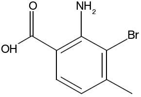2-Amino-3-bromo-4-methylbenzoic acid structure, CAS 320740-35-0