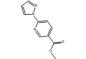 Methyl 6-(1H-pyrazol-1-yl)pyridine-3-carboxylate structure, CAS 321533-62-4