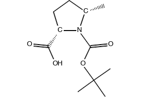 (2S,5S)-N-Boc-5-methylpyrrolidine-2-carboxylic acid structure, CAS 334769-80-1