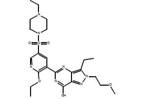 5-[2-Ethoxy-5-(4-ethylpiperazin-1-ylsulfonyl)pyridin-3-yl]-3-ethyl-2-(2-methoxyethyl)-2,6-dihydro-7H-pyrazolo[4,3-d]pyrimidin-7-one structure, CAS 334826-98-1