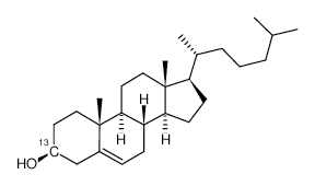 Cholesterol-3-13C structure, CAS 334974-05-9