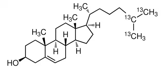 (3beta)-Cholest-5-en-3-ol-25,26,27-13C3 structure, CAS 335080-97-2