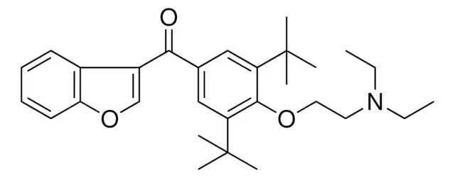 (2S)-Butan-2-yl 2-(3-[4-[2-(diethylamino)ethoxy]-3,5-diiodobenzoyl]-1-benzofuran-2-yl)acetate structure, CAS 335148-45-3
