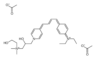 4-[4-[4-(Diethylamino)phenyl]-1,3-butadienyl]-1-[2-hydroxy-3-[(2-hydroxyethyl)dimethylammonio]propyl]pyridinium diacetate structure, CAS 336185-18-3