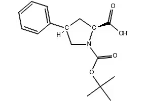 (2S,4R)-Boc-4-phenylpyrrolidine-2-carboxylic acid structure, CAS 336818-78-1