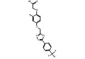 2-[2-Methyl-4-[[[4-methyl-2-[4-(trifluoromethyl)phenyl]-5-thiazolyl]methyl]thio]phenoxy]acetic acid ethyl ester structure, CAS 343322-83-8