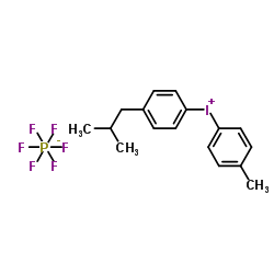 4-Isobutylphenyl-4'-methylphenyliodonium hexafluorophosphate structure, CAS 344562-80-7