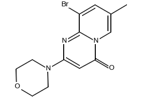 9-Bromo-7-methyl-2-(4-morpholinyl)-4H-pyrido[1,2-a]pyrimidin-4-one structure, CAS 351002-16-9