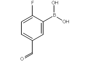 2-Fluoro-5-formylphenylboronic acid structure, CAS 352534-79-3