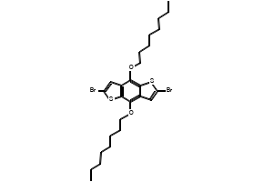 2,6-Dibromo-4,8-bis(hexyloxy)-benzo[1,2-b:4,5-b']dithiophene structure, CAS 359017-65-5