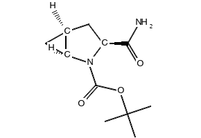 (1S,3S,5S)-3-(Aminocarbonyl)-2-azabicyclo[3.1.0]hexane-2-carboxylic acid tert-butyl ester structure, CAS 361440-67-7