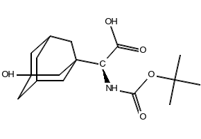 Boc-3-Hydroxy-1-adamantyl-D-glycine structure, CAS 361442-00-4