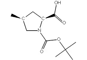 (2S,4S)-N-Boc-4-methylpyrrolidine-2-carboxylic acid structure, CAS 364750-81-2