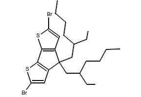 2,6-Dibromo-4,4-bis(2-ethylhexyl)-4H-cyclopenta[2,1-b:3,4-b']dithiophene structure, CAS 365547-21-3