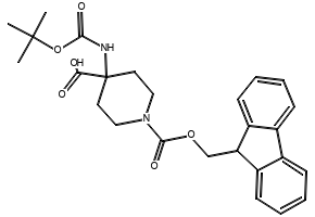 4-(Boc-amino)-1-Fmoc-piperdine-4-carboxylic acid structure, CAS 368866-07-3
