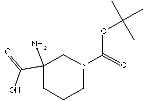 1-Boc-3-Aminopiperidine-3-carboxylic acid structure, CAS 368866-17-5
