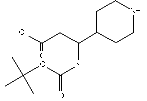 3-N-Boc-Amino-3-piperidin-4-ylpropionic acid structure, CAS 372144-03-1