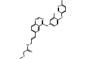 2-Methoxy-N-[(2E)-3-[4-[[3-methyl-4-[(6-methyl-3-pyridinyl)oxy]phenyl]amino]-6-quinazolinyl]-2-propen-1-yl]acetamide structure, CAS 383432-38-0