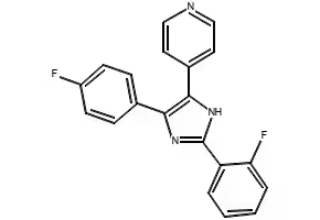 4-[2-(2-Bromophenyl)-5-(4-fluorophenyl)-1H-imidazol-4-yl]pyridine structure, CAS 384820-17-1