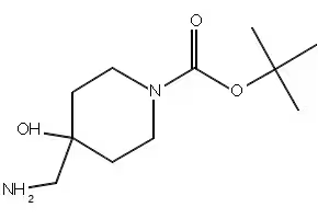tert-Butyl 4-(aminomethyl)-4-hydroxypiperidine-1-carboxylate structure, CAS 392331-66-7