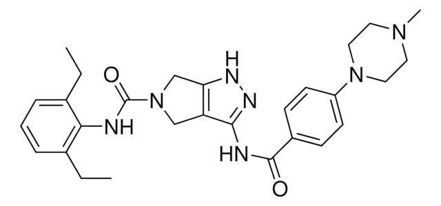 N-(2,6-Diethylphenyl)-4,6-dihydro-3-[[4-(4-methyl-1-piperazinyl)benzoyl]amino]pyrrolo[3,4-c]pyrazole-5(1H)-carboxamide structure, CAS 398493-79-3
