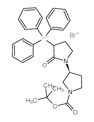 [(3'S)-1'-[(1,1-Dimethylethoxy)carbonyl]-2-oxo[1,3'-bipyrrolidin]-3-yl]triphenyl phosphonium bromide structure, CAS 400045-51-4