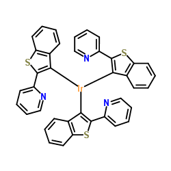 Tris[2-(benzo[b]thiophen-2-yl)pyridinato-C3,N]iridium(III) structure, CAS 405289-74-9