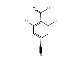 Methyl 2,6-dichloro-4-cyanobenzoate structure, CAS 409127-32-8